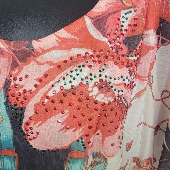 Style & Co floral studded bohemian peasant top size 1x - Picture 5 of 6